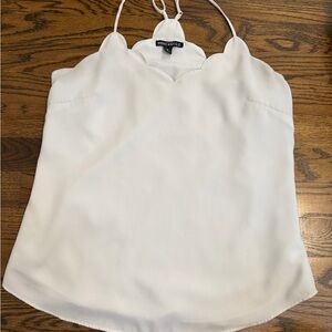 J. Crew Factory White Scalloped Camisole
